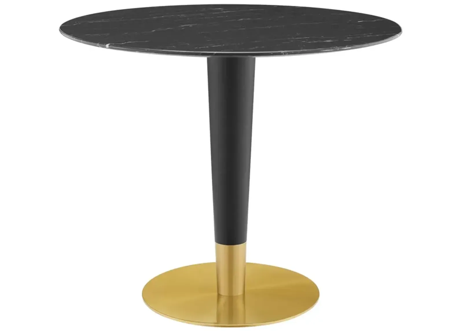 Modway - Zinque 36" Artificial Marble Dining Table Gold Black