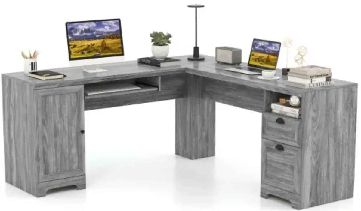 66 Inch L-Shaped Computer Desk