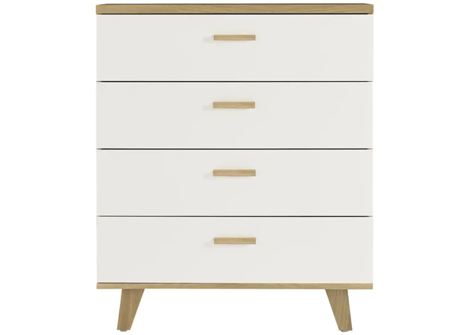 Hivvago 4 Layer Drawer Dresser Cabinet with Solid Wood Handle and Legs