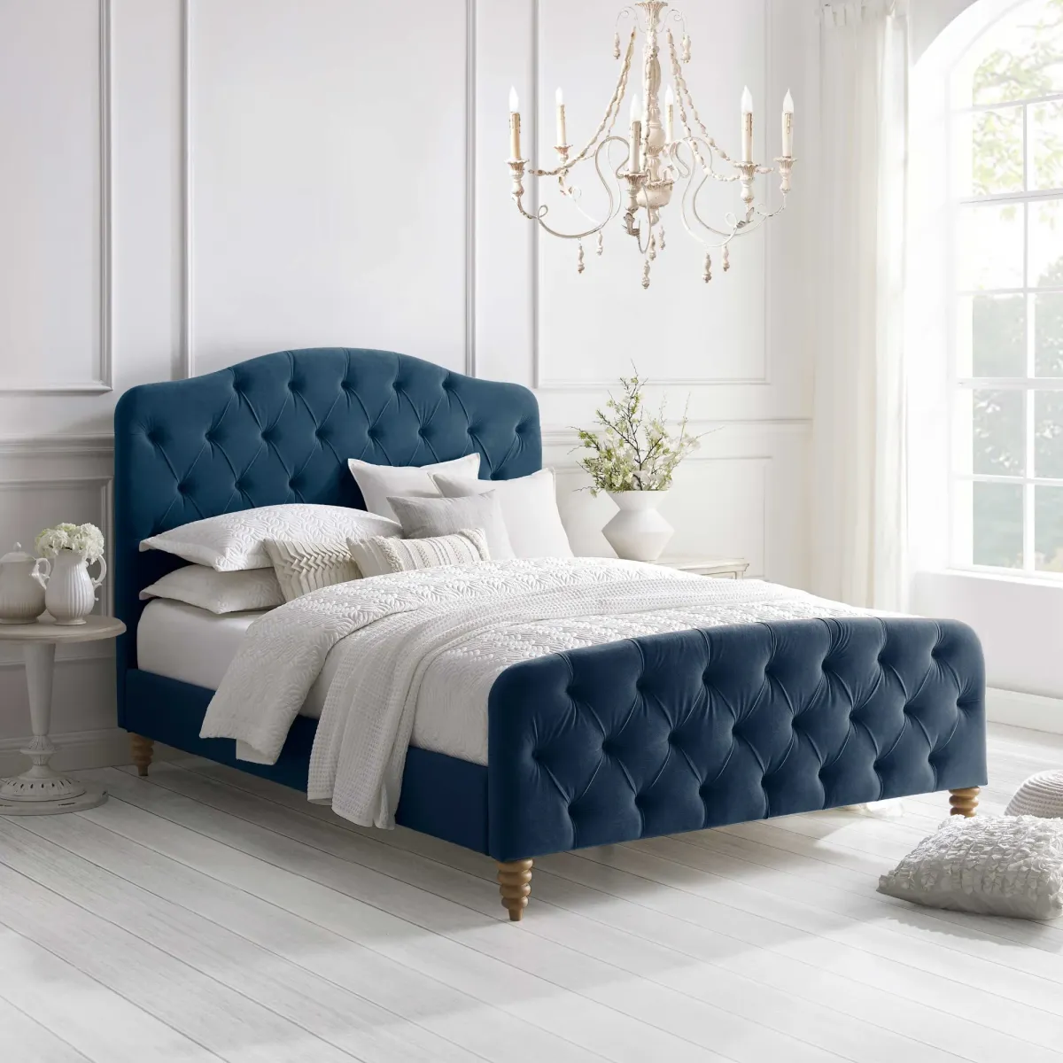 Rustic Manor Katerina Velvet Platform Bed