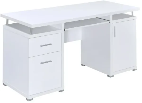 Tracy 55-inch 2-drawer Office Computer Desk White