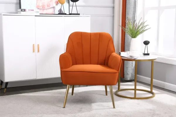 Streamdale Mid-Century Velvet Armchair, Easy Assembly