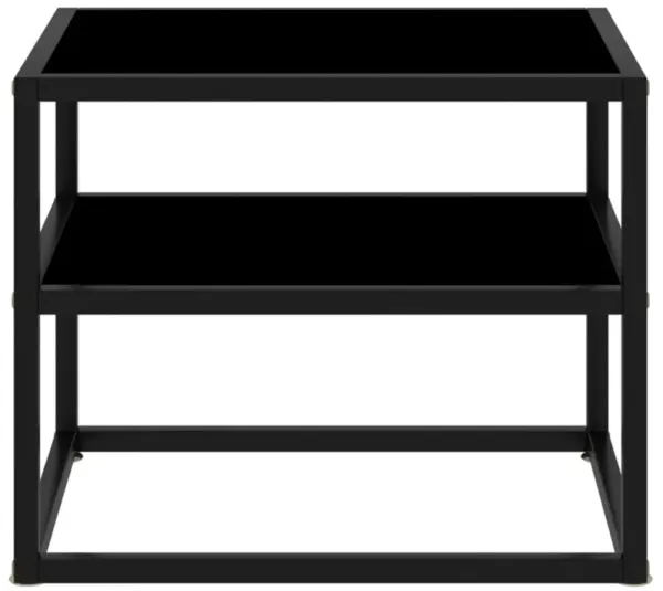 vidaXL Console Table Black 19.7"x15.7"x15.7" Tempered Glass