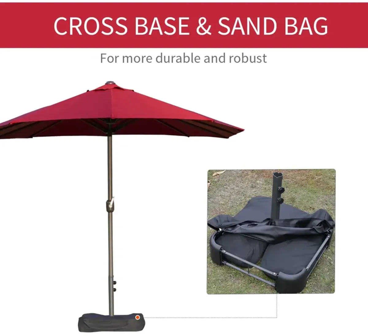 Versatile Sun Shield: 15ft Patio Umbrella with Double-Sided Shade