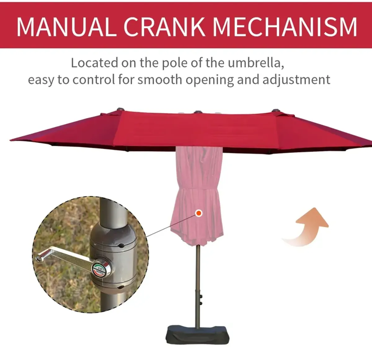 Versatile Sun Shield: 15ft Patio Umbrella with Double-Sided Shade