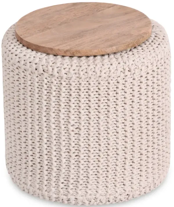 Loft Lyfe Corina Cotton Yarn 3-in-1 Pouf/Ottoman/End Table
