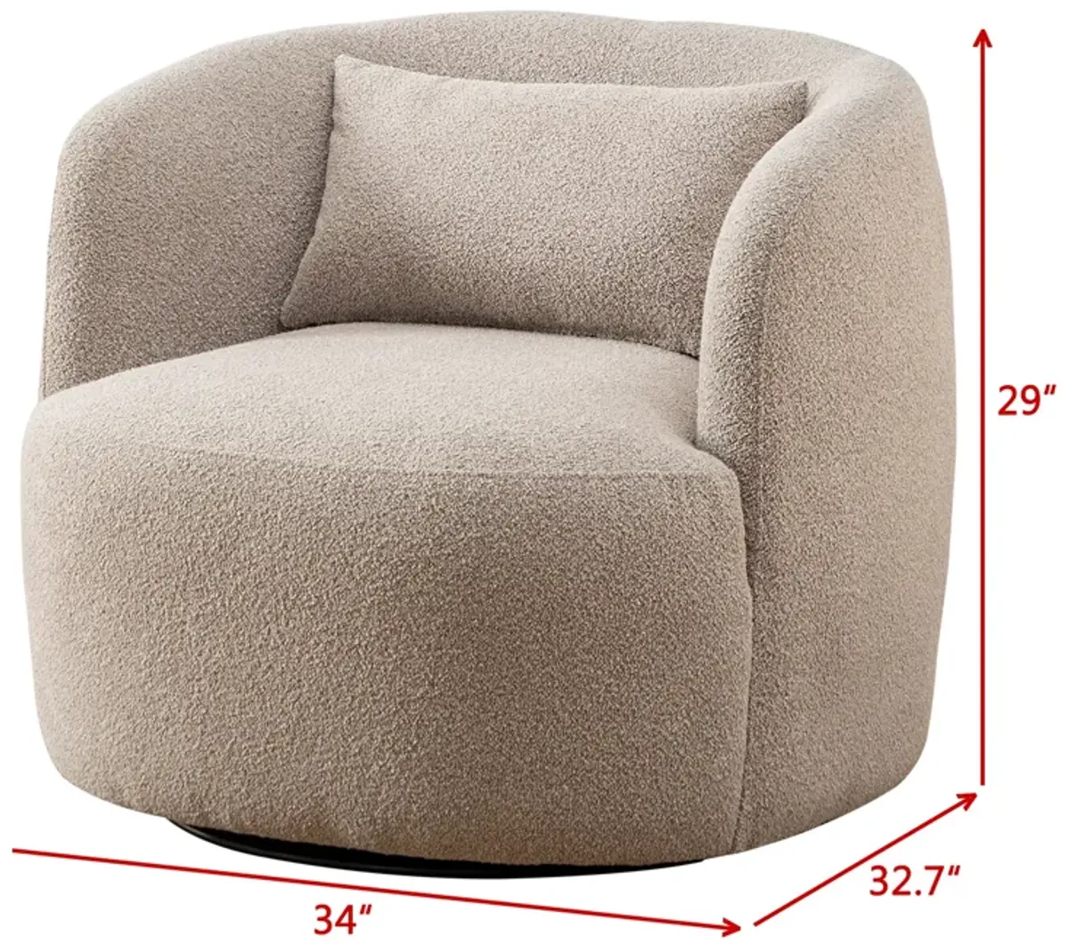 Ashlie Bouclé Swivel Barrel Chair