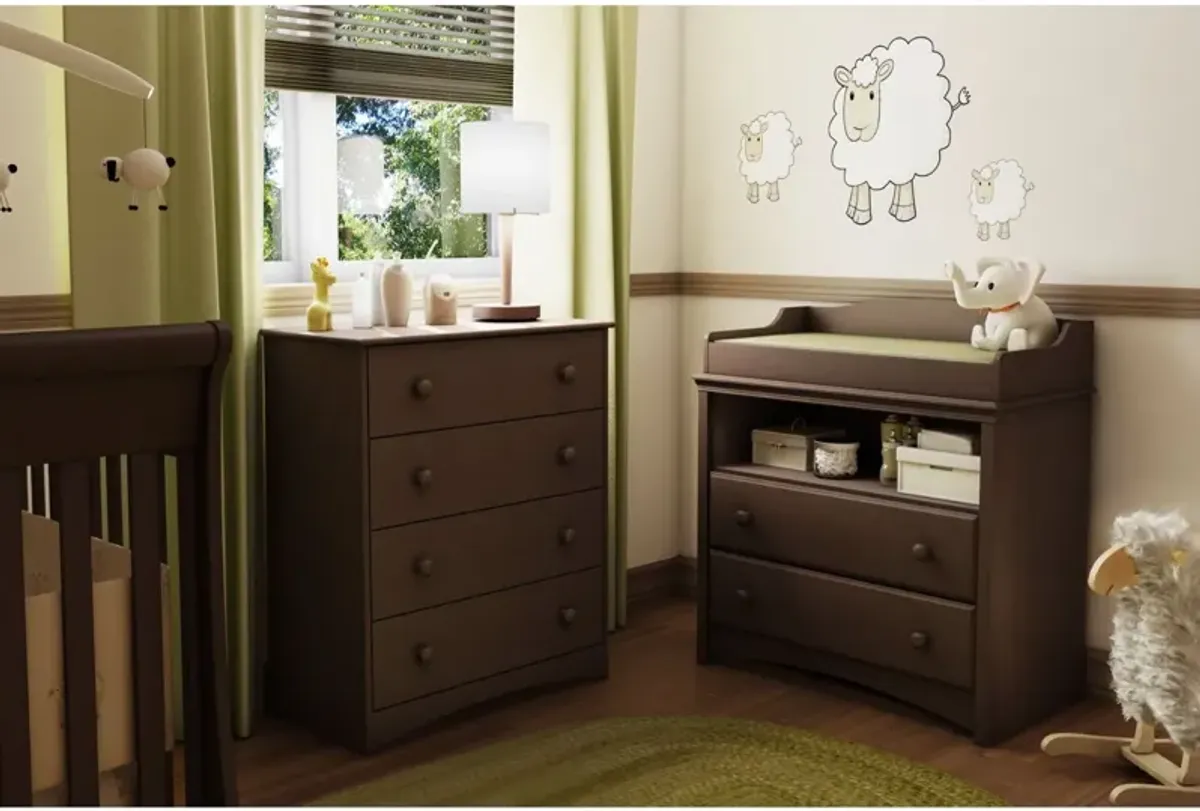 Hivvago Baby Furniture 2 Drawer Diaper Changing Table in Espresso