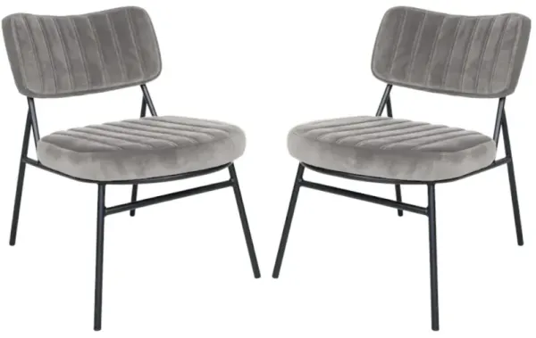 LeisureMod Marilane Velvet Accent Chairs with Cushioned Upholstery – Set of 2 Stylish Chairs for Living Room, Office, Lounge, and Modern Spaces