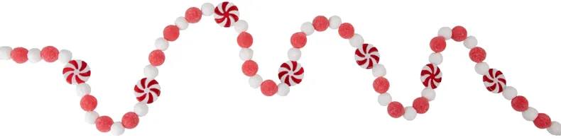 4' Peppermint Candy Beaded Christmas Garland - Unlit