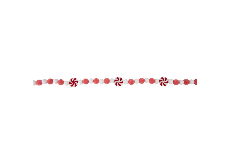 4' Peppermint Candy Beaded Christmas Garland - Unlit