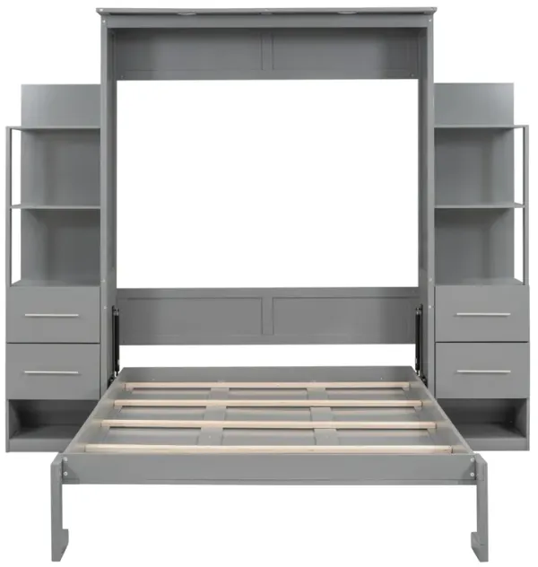 Merax Cabinet Murphy Bed  with LED Lights