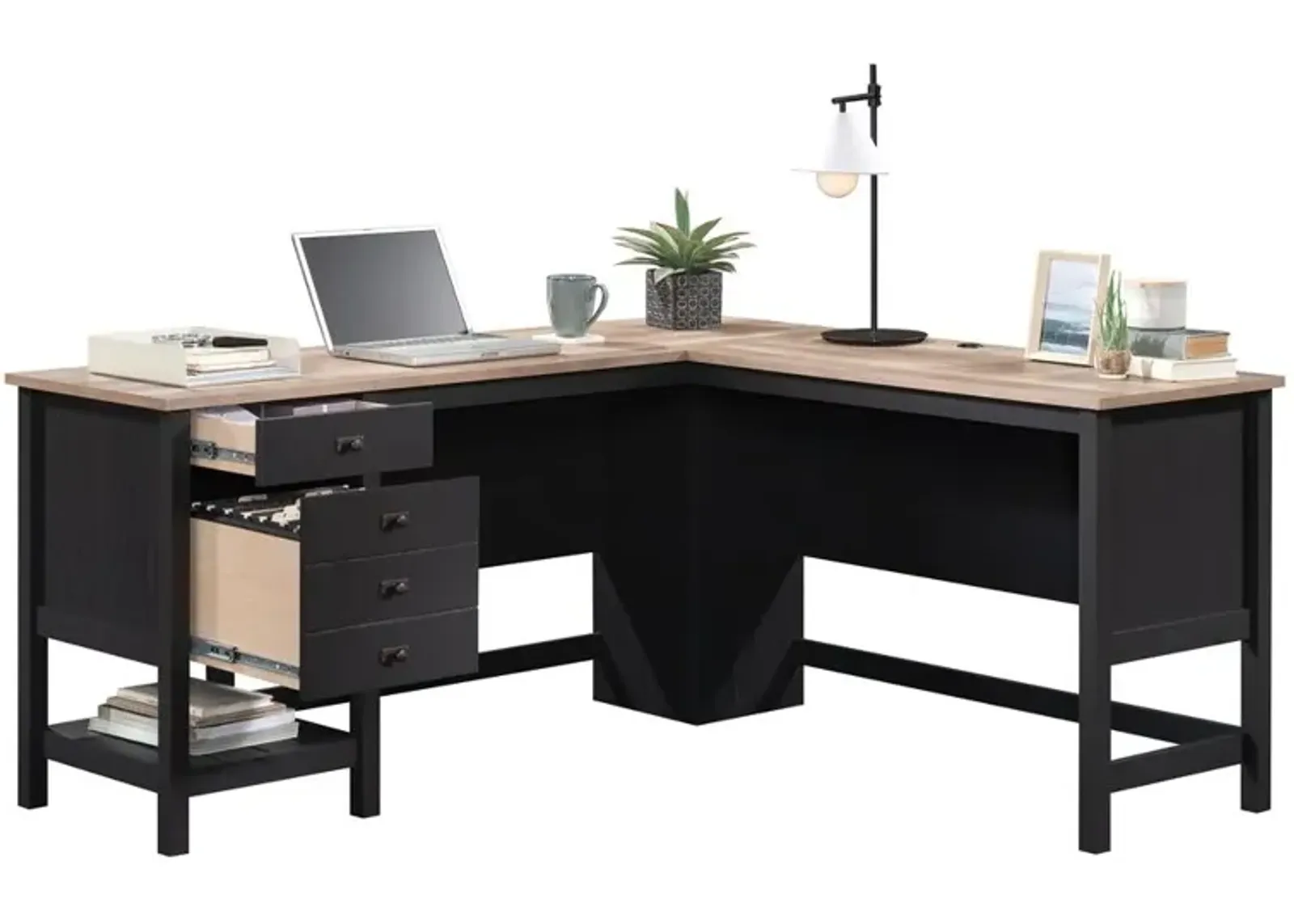 Sauder Cottage Road L Desk Ro/Lo Top