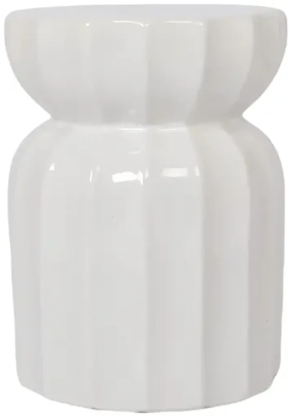 13" x 17" Glazed Ceramic Drum Stool - Indoor/Outdoor Side Table - Accent Garden Stool