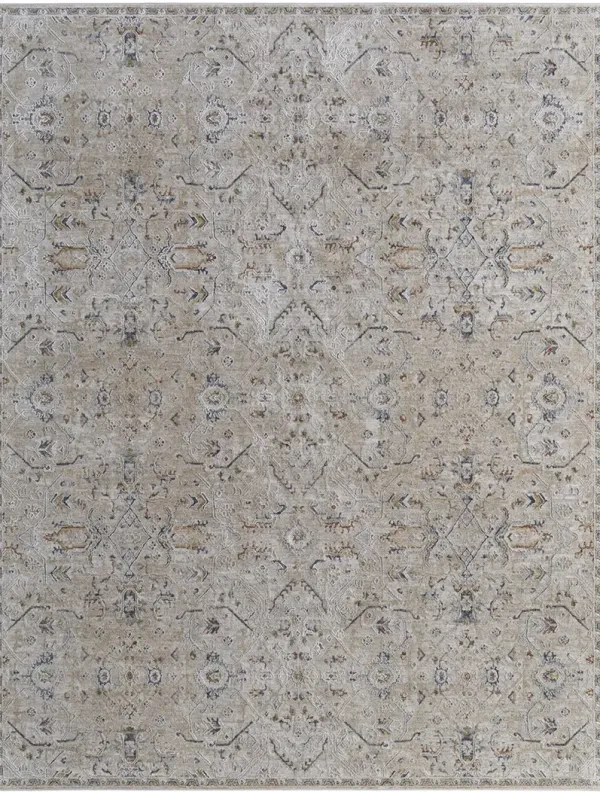 Pasha 39M6F 5' x 7'6" Taupe/Ivory/Blue Rug