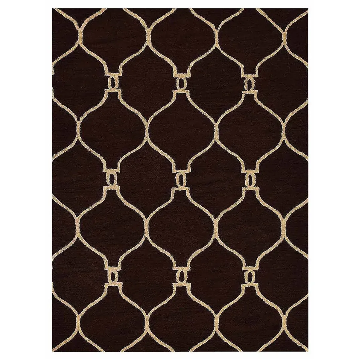 RUGSOTIC CARPETS HAND TUFTED WOOL ECO-FRIENDLY AREA RUGS  - 9'x12', Rectangle Shape, Brown & Beige, Geometric Modern Design, High Pile Handmade Area Rugs for Living Room, Bed Room (K01004)
