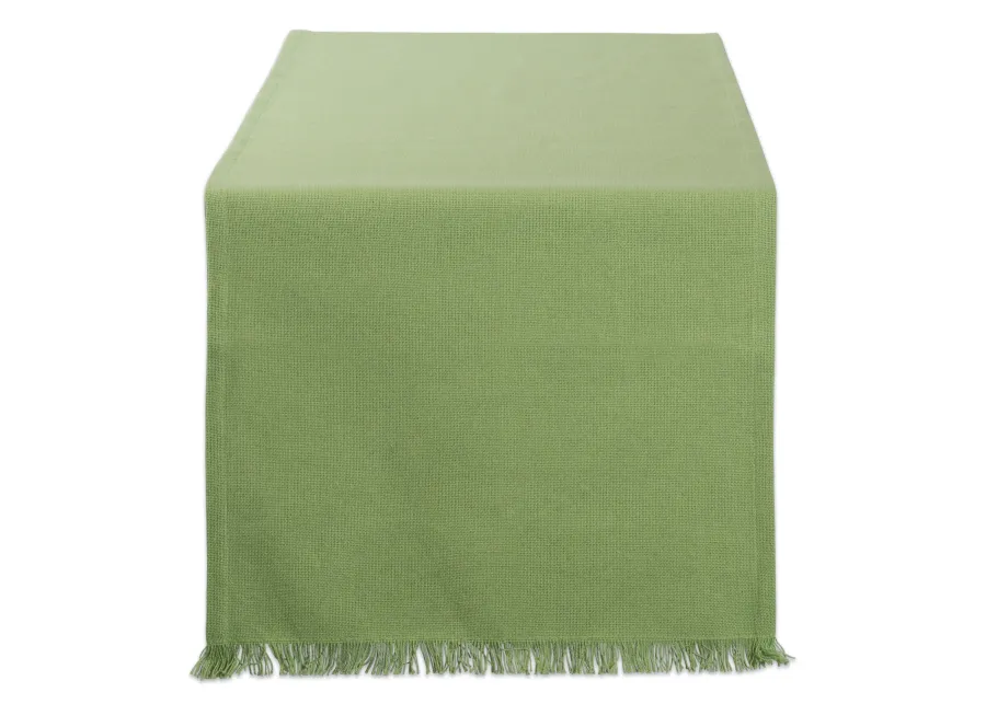 72" Green Solid Fringe Rectangular Table Runner