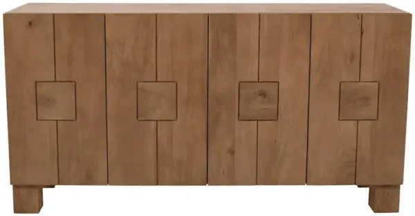 Jofran Sequoia 62 Modern Rustic Solid Wood Four Door Sideboard Storage Cabinet