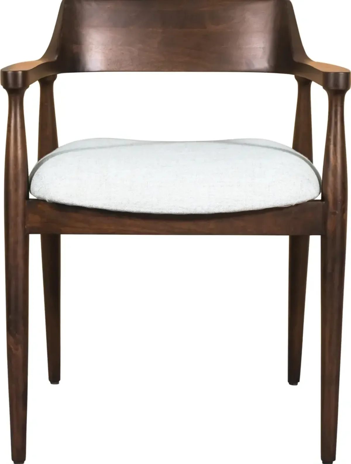 Amaroo Solid Mango Linen Upholstered Dining Arm Chair in Honey Date