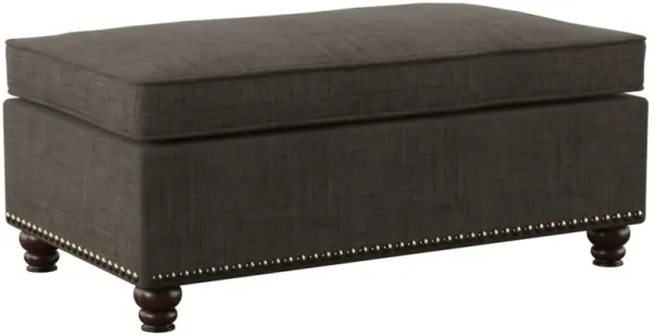 Aurelia II Ottoman, Charcoal Linen