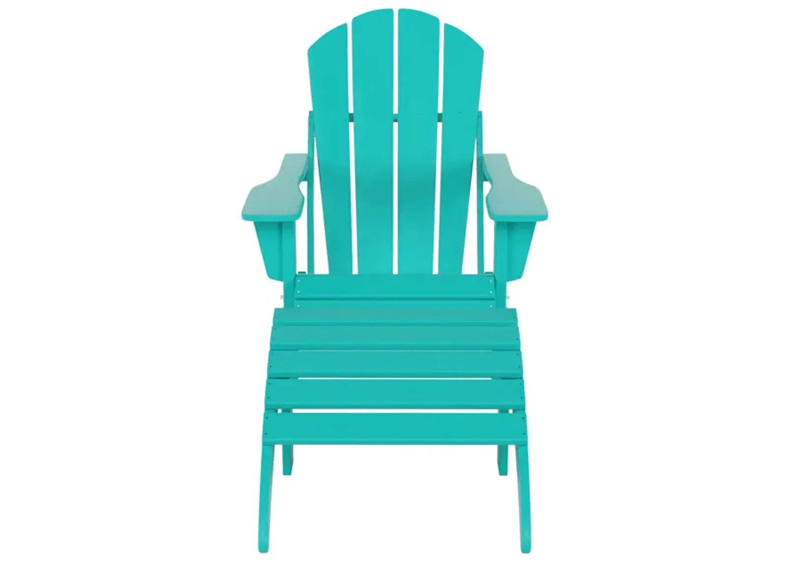 WestinTrends Folding Adirondack Chair With Footrest Ottoman Set