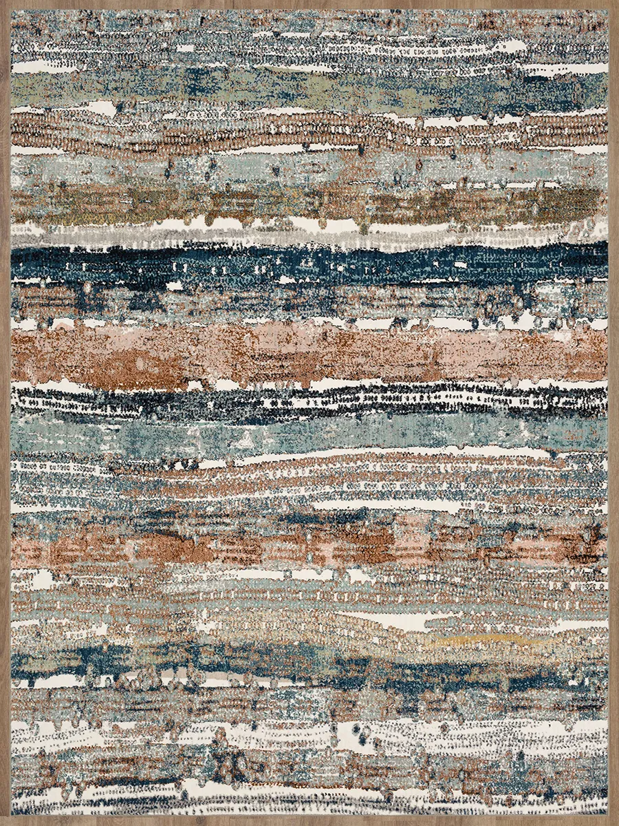 Epiphany Colorful Waves Robin's Egg Blue 8' X 10' Rug