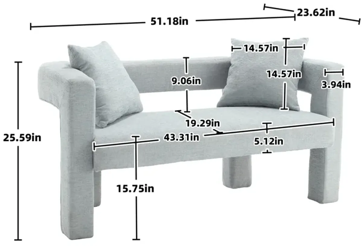 Merax Modern Chenille Loveseat Sofa