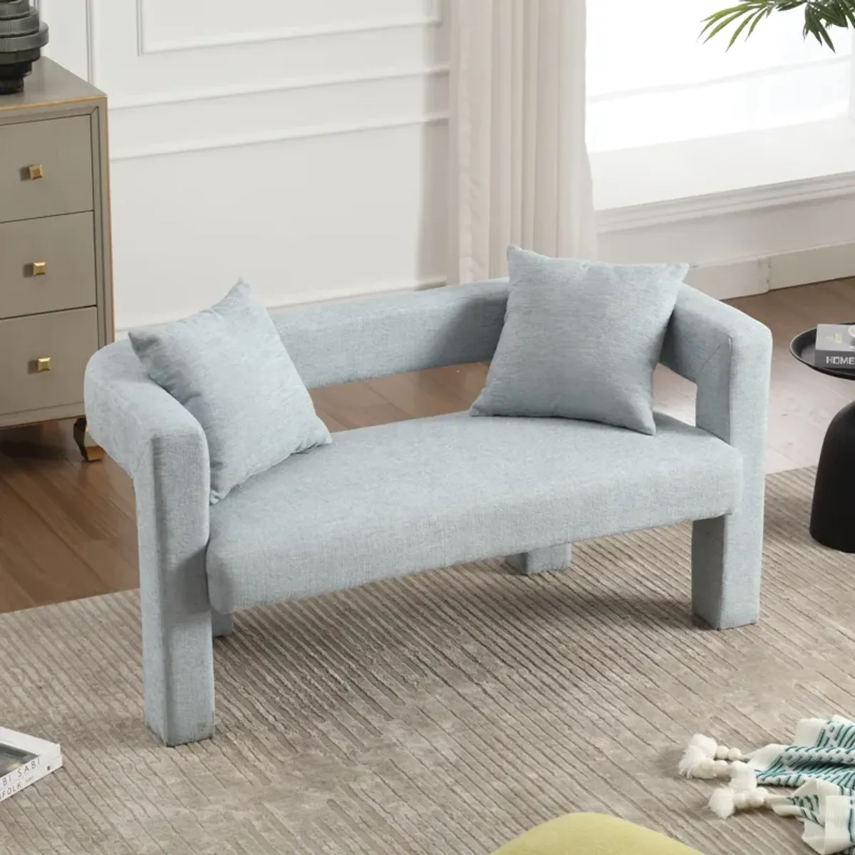 Merax Modern Chenille Loveseat Sofa