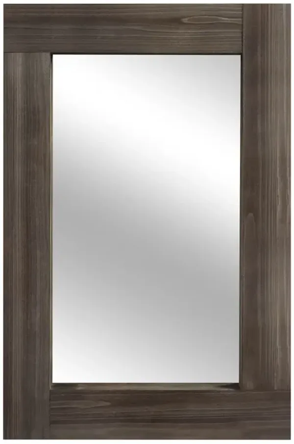 36*24  Rustic Rectangle Framed Brown  Wall Mirror (Set of 2)