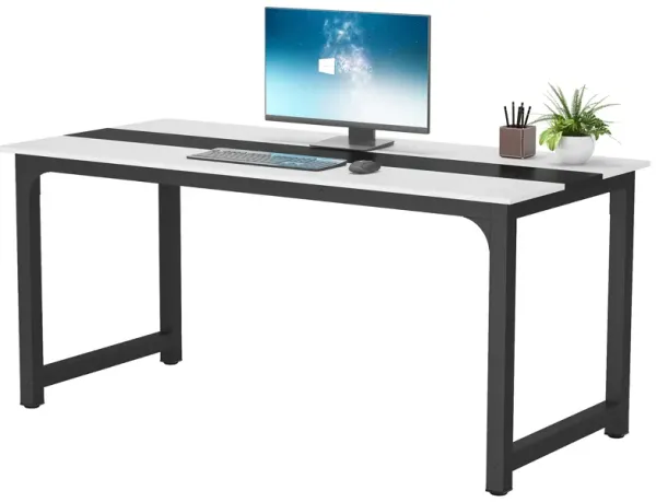 Tribesigns Conference Table, 6FT Meeting Seminar Table Rectangular Meeting Room Table, 70.8L x 31.5W x 29.5H, White/Black