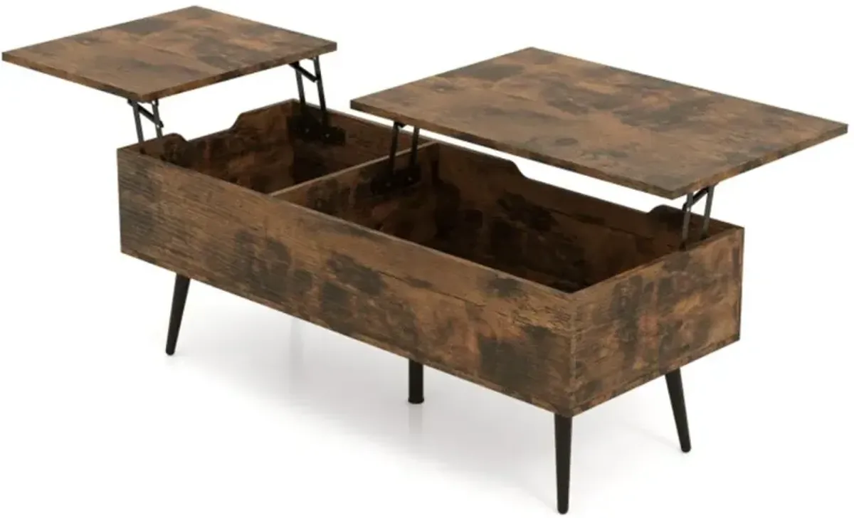 Hivvago 47 Inch Lift Top Coffee Table with 2 Hidden Compartments