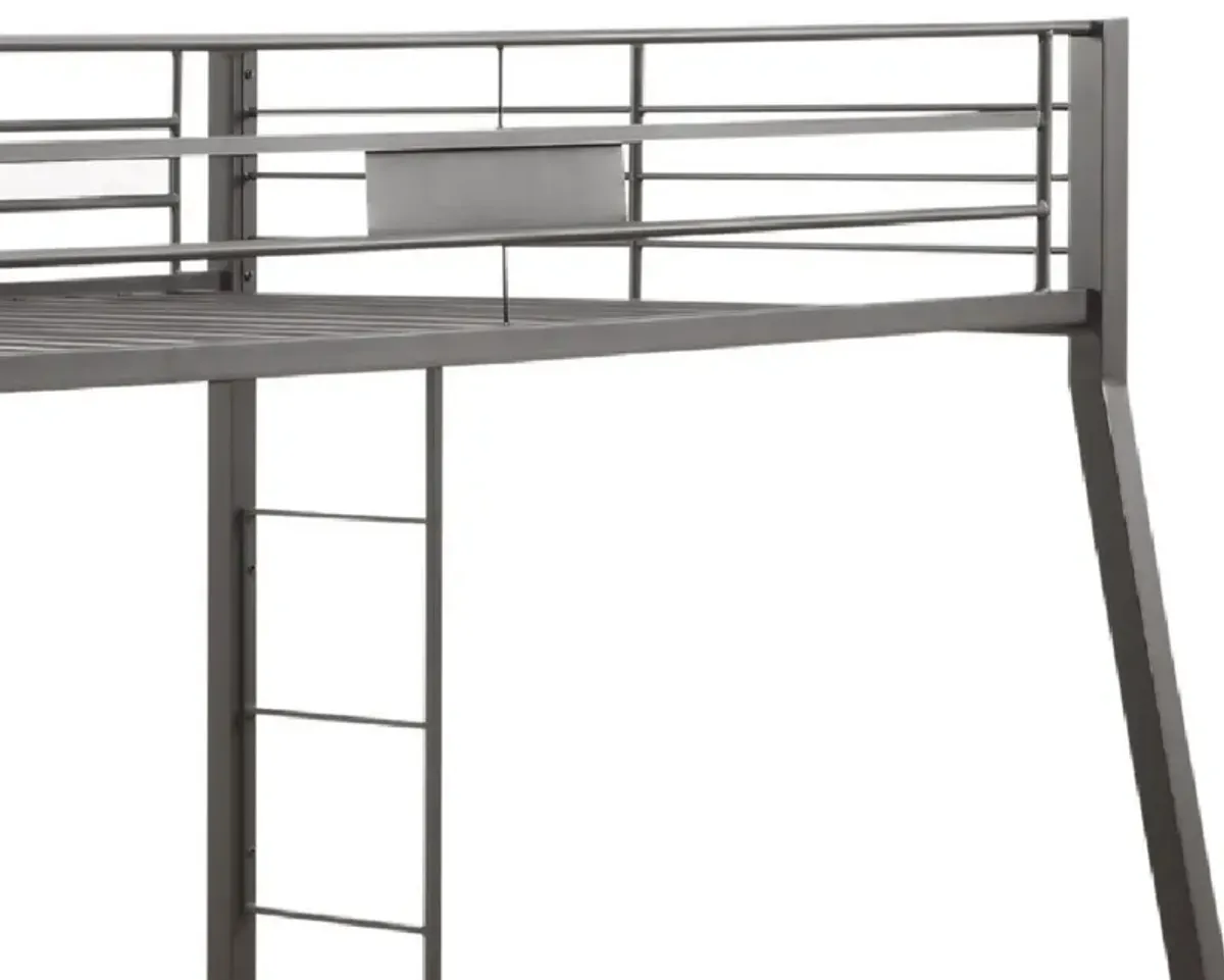 Metal Full XL/Queen Bunk Bed, Black Sand-Benzara