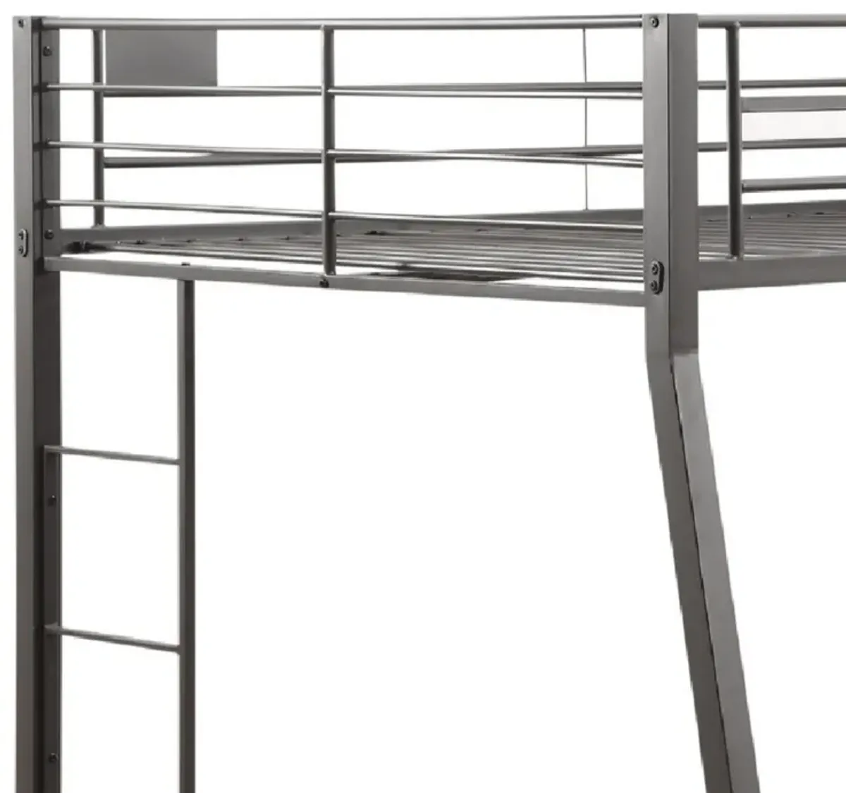 Metal Full XL/Queen Bunk Bed, Black Sand-Benzara