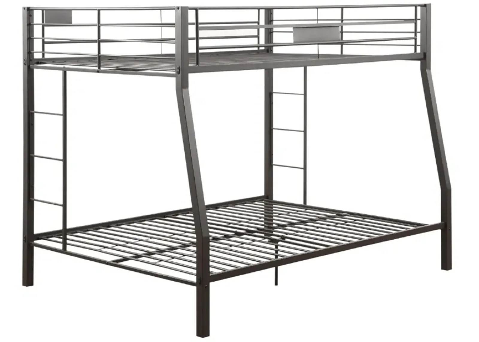 Metal Full XL/Queen Bunk Bed, Black Sand-Benzara