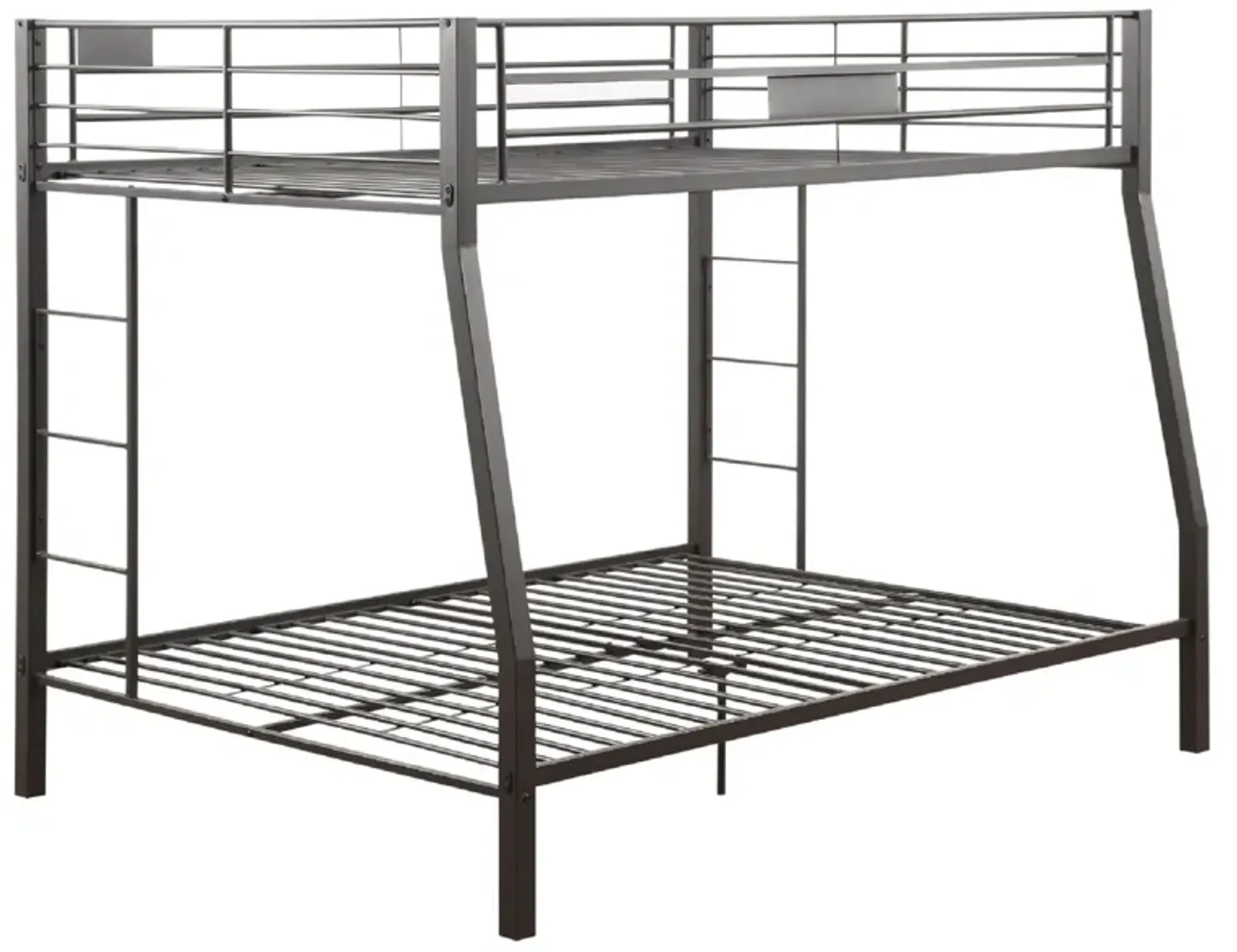 Metal Full XL/Queen Bunk Bed, Black Sand-Benzara