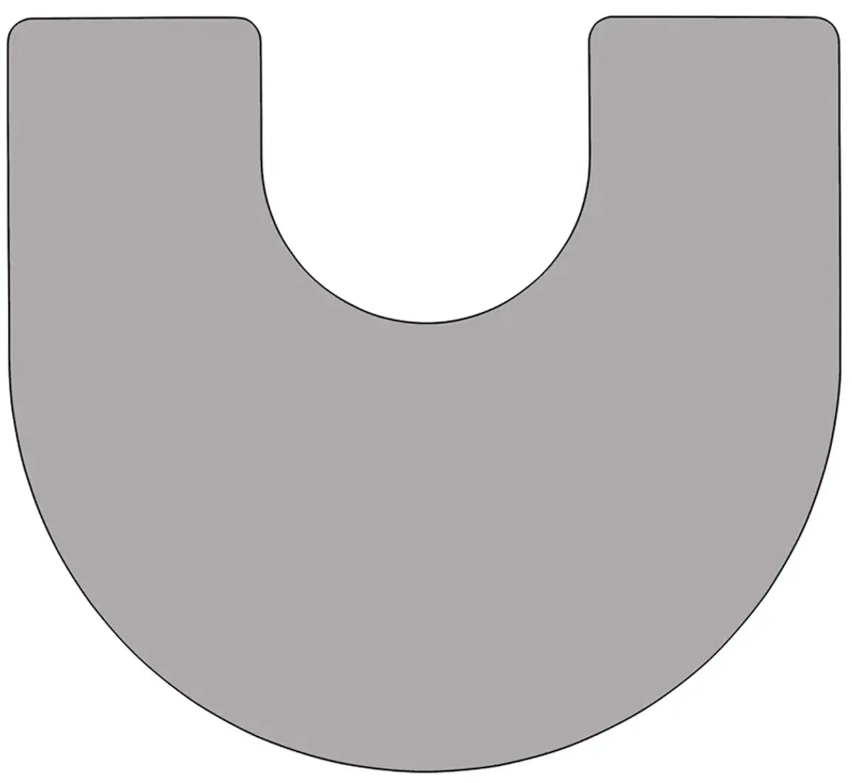 Flash Furniture Wren 60''W x 66''L Horseshoe Grey Thermal Laminate Activity Table - Height Adjustable Short Legs