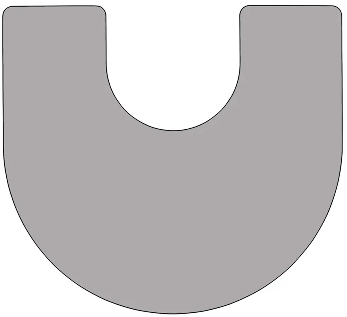 Flash Furniture Wren 60''W x 66''L Horseshoe Grey Thermal Laminate Activity Table - Height Adjustable Short Legs