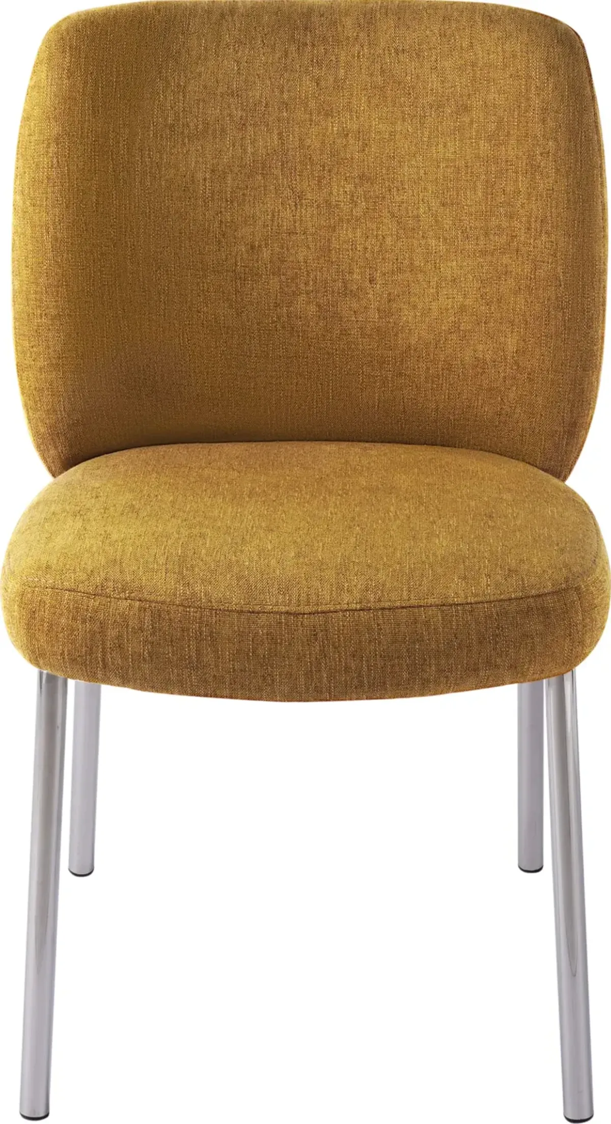 Fomo Chenille-upholstered Stainless Steel Base Dining Chair in Pineapple - Set of 2