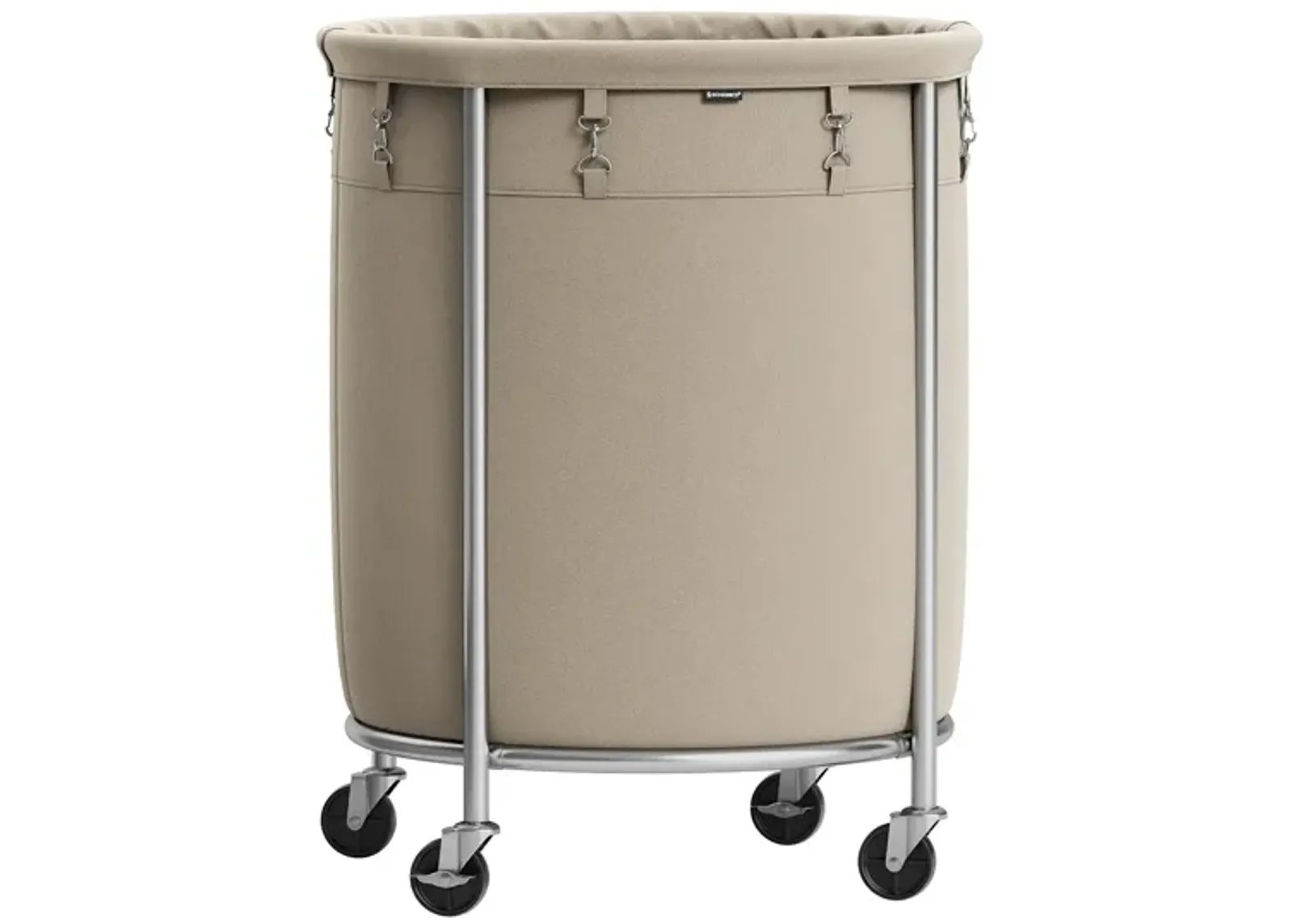 Laundry Basket with Wheels and Removable Bag, Steel Frame, 4 Casters and 2 Brakes