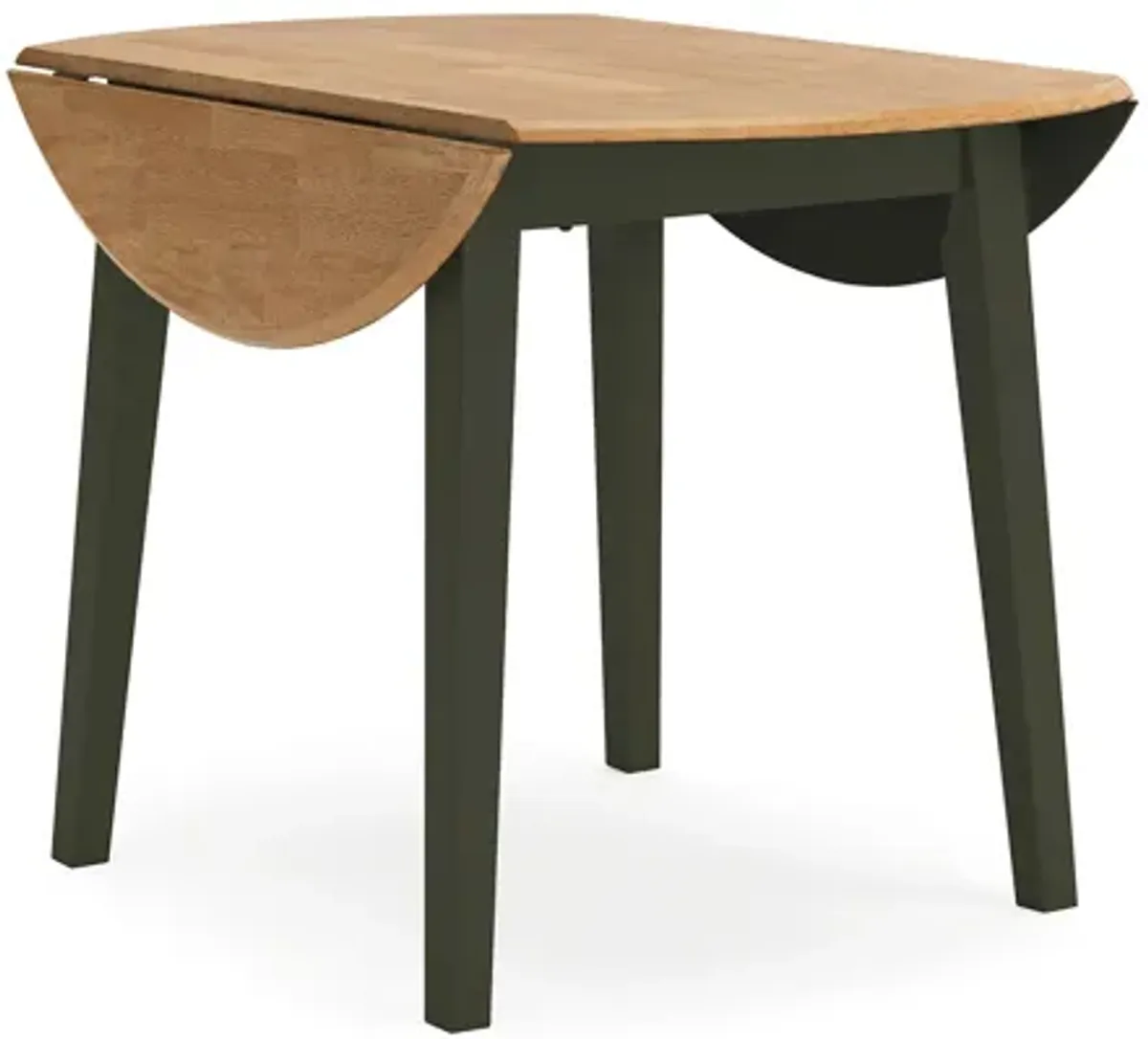 Gasy Dining Table, Extendable 26-42 Inch, Dark Green Wood, 2 Leaves - Benzara