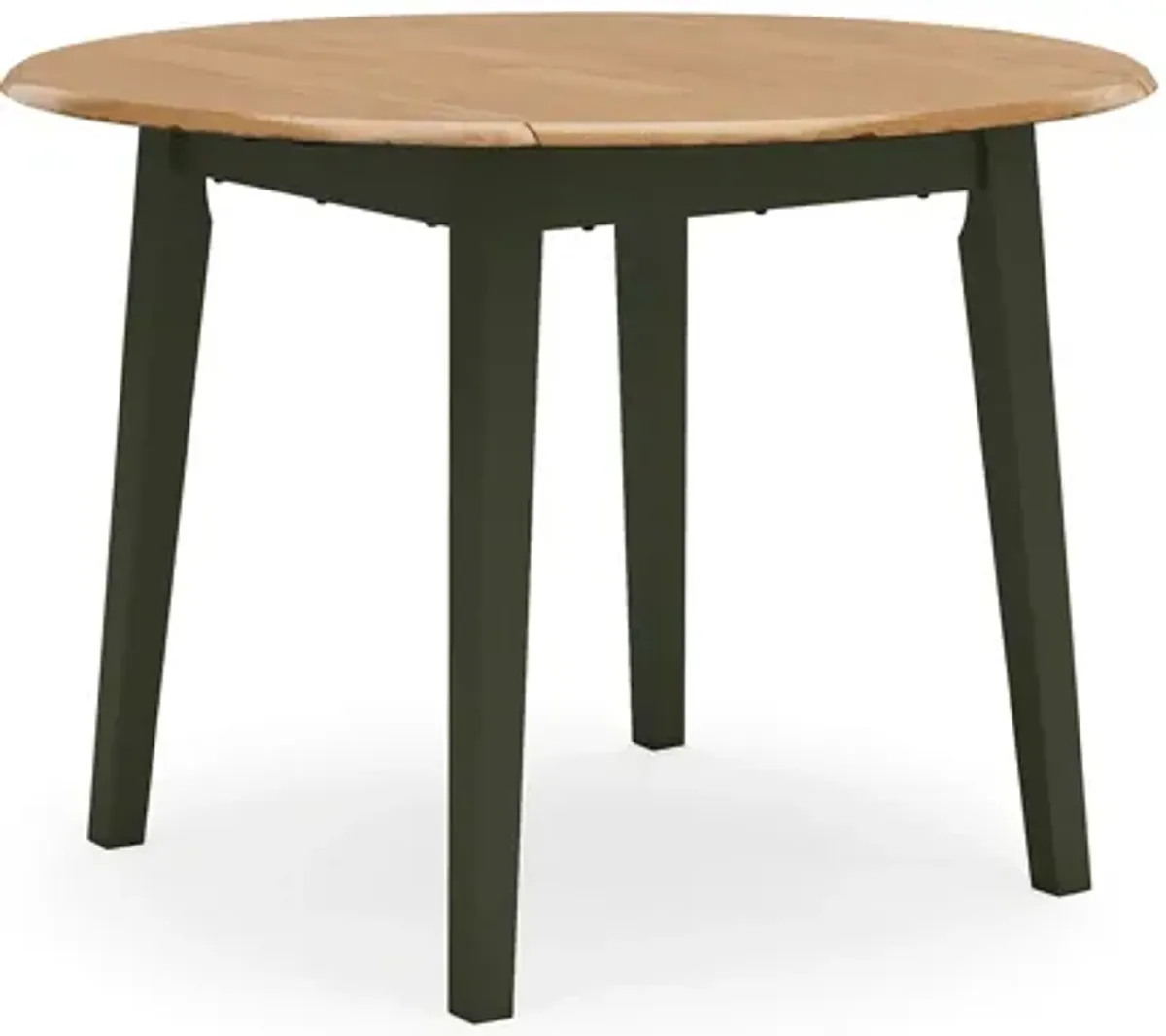 Gasy Dining Table, Extendable 26-42 Inch, Dark Green Wood, 2 Leaves - Benzara