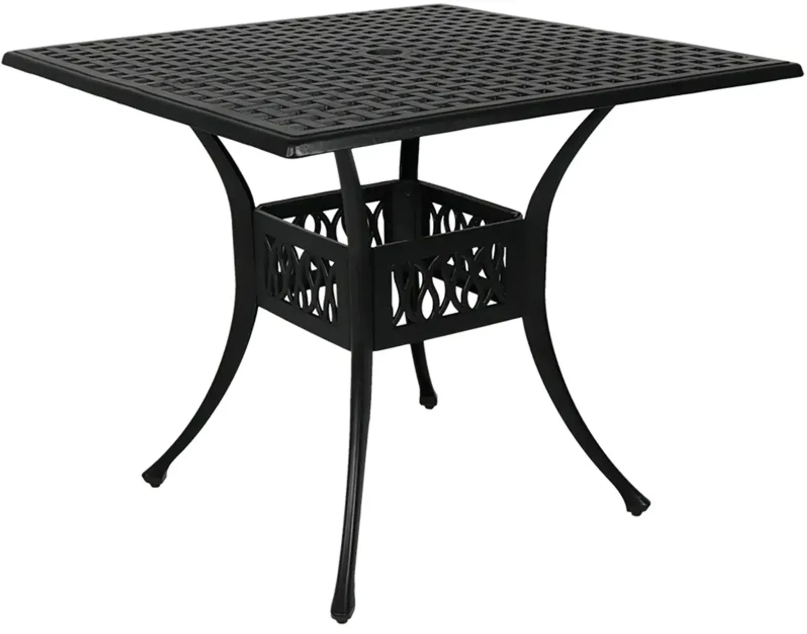 Sunnydaze 35 in Cast Aluminum Square Patio Dining Table - Black