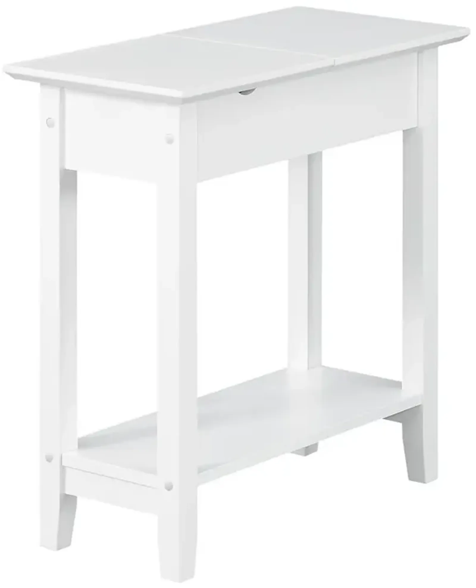 Convenience Concepts American Heritage Flip Top End Table With Charging Station, White