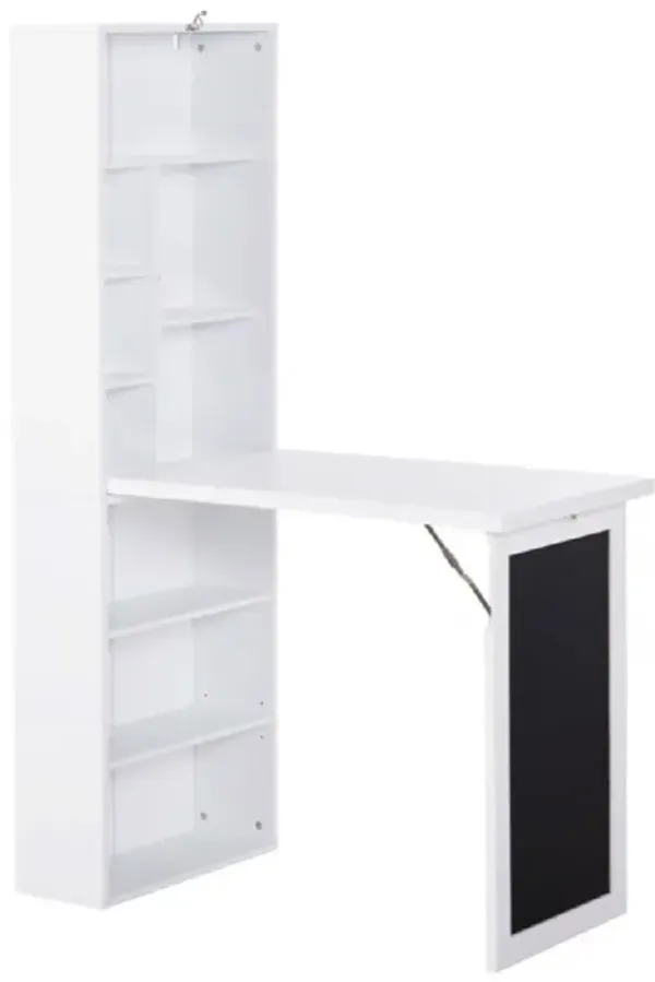Floating Desk Cabinet Wall-Mounted Workstation with Storage
