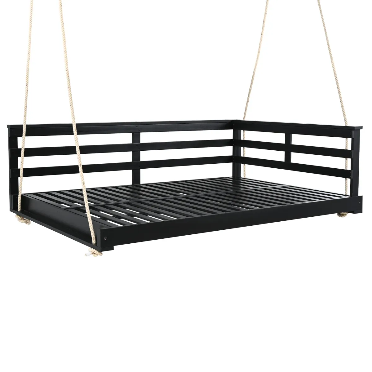 Merax Acacia Wood Porch Swing Bed for Outdoor