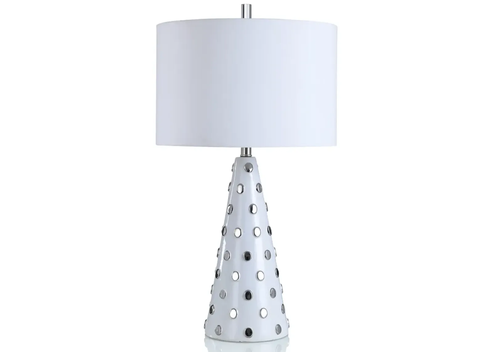 Happy White Silver Table Lamp