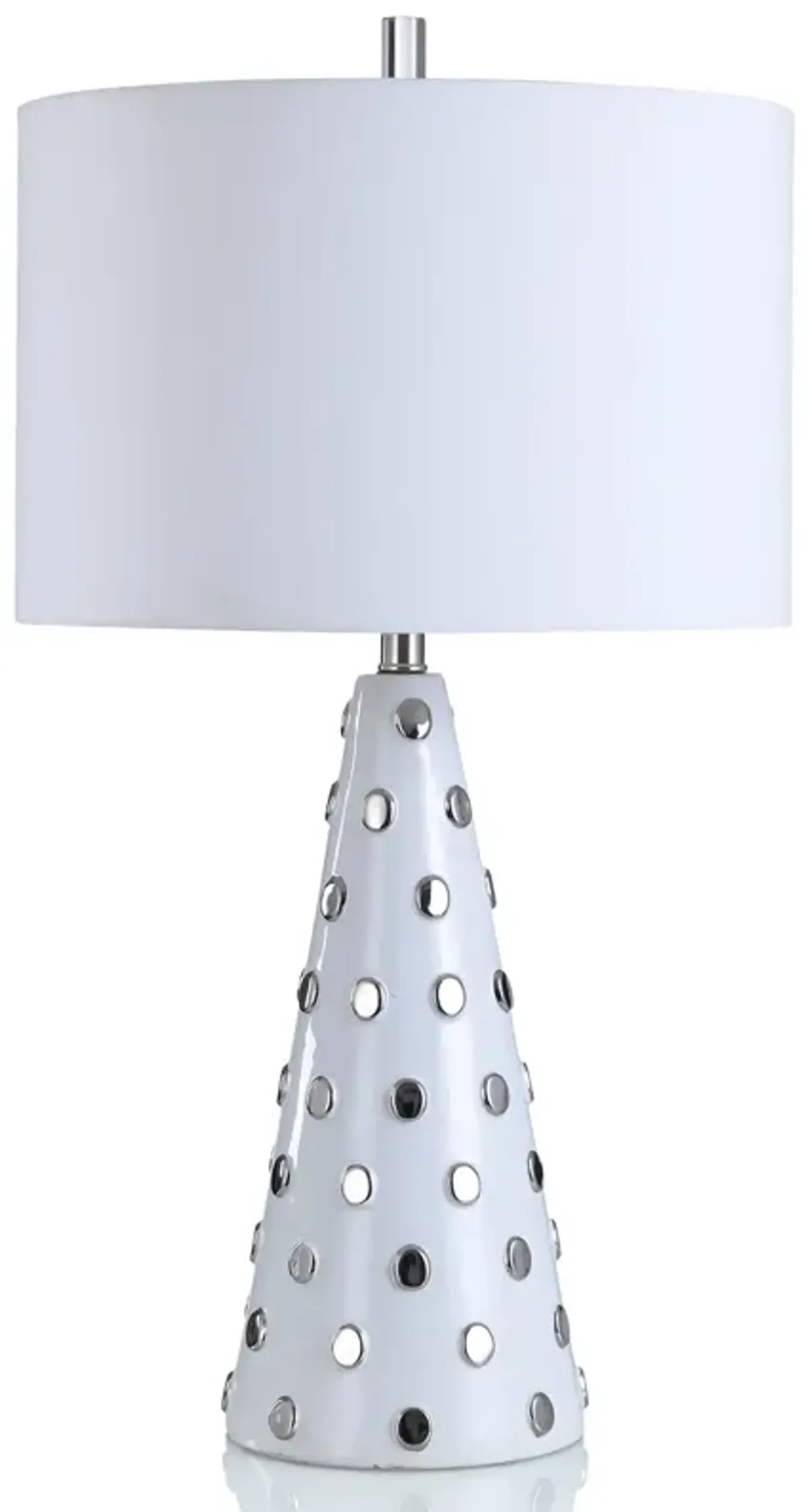 Happy White Silver Table Lamp