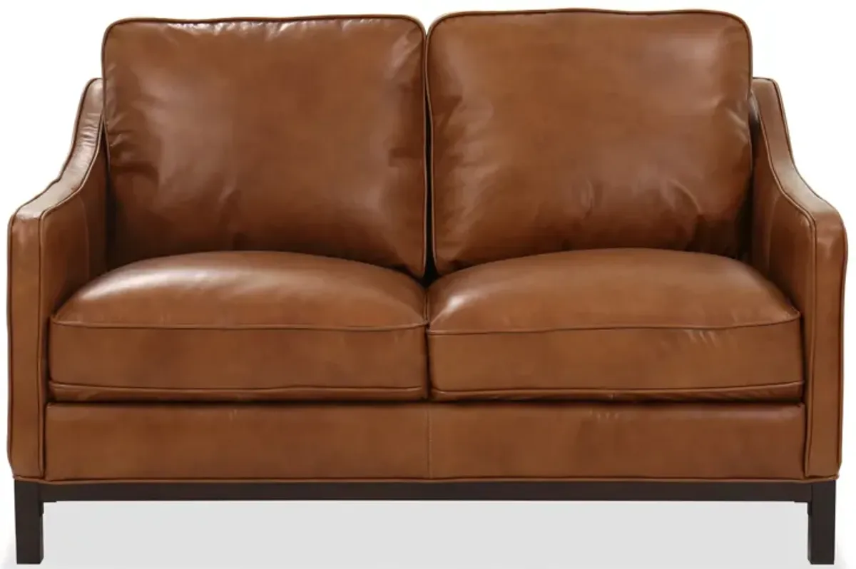 St. James Honey Leather Loveseat