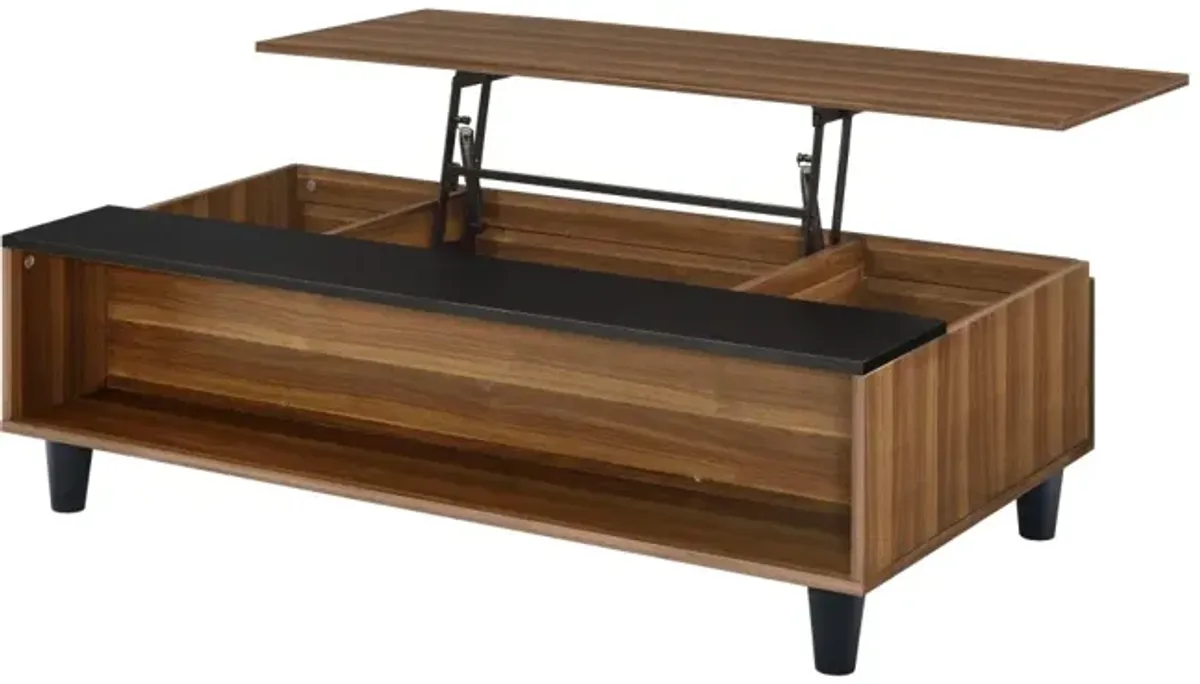 Avala Coffee Table with Lift Top, Walnut Black