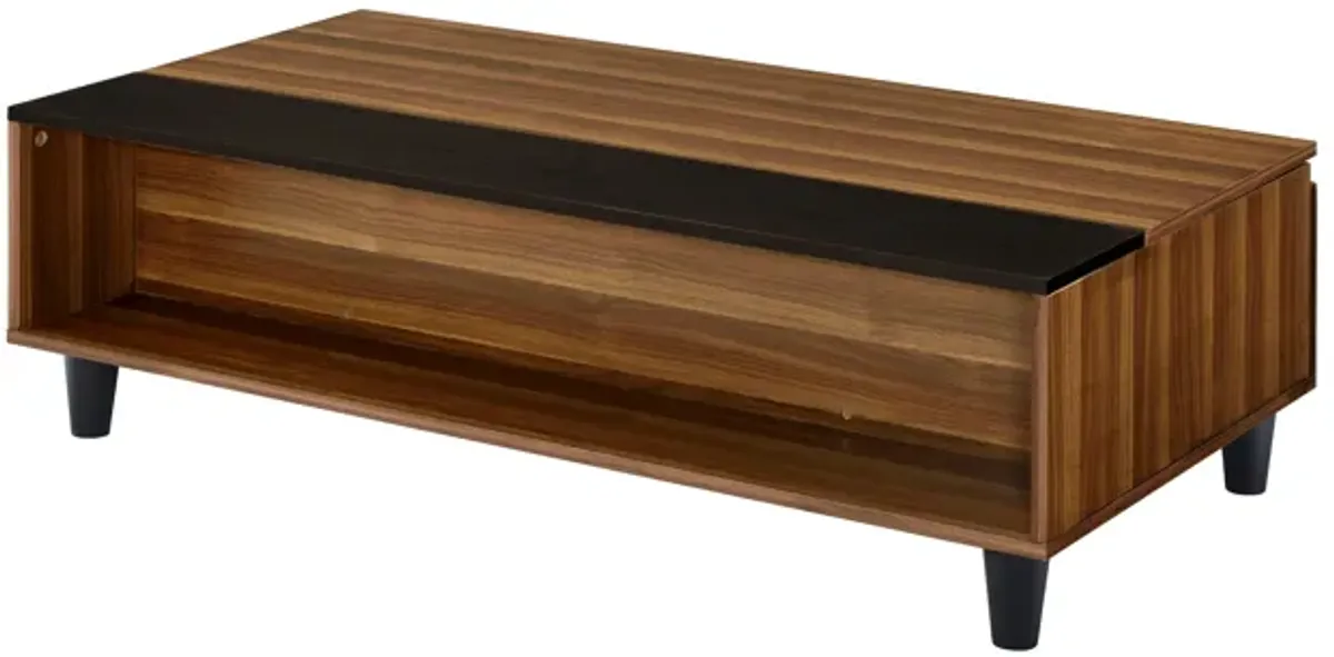 Avala Coffee Table with Lift Top, Walnut Black